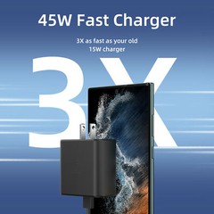 45W Super Fast Wall Charger Plug USB-C +6ft Cable for Samsung Galaxy S23 S24 S25