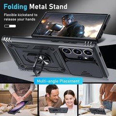 Samsung Galaxy S25 Ultra Case Built in Slide Camera Lens Cover + Screen Protecto