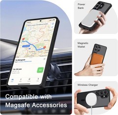 For Samsung Galaxy S26 Ultra Case w/ Matte Magnetic Shockproof Phone Cover Black