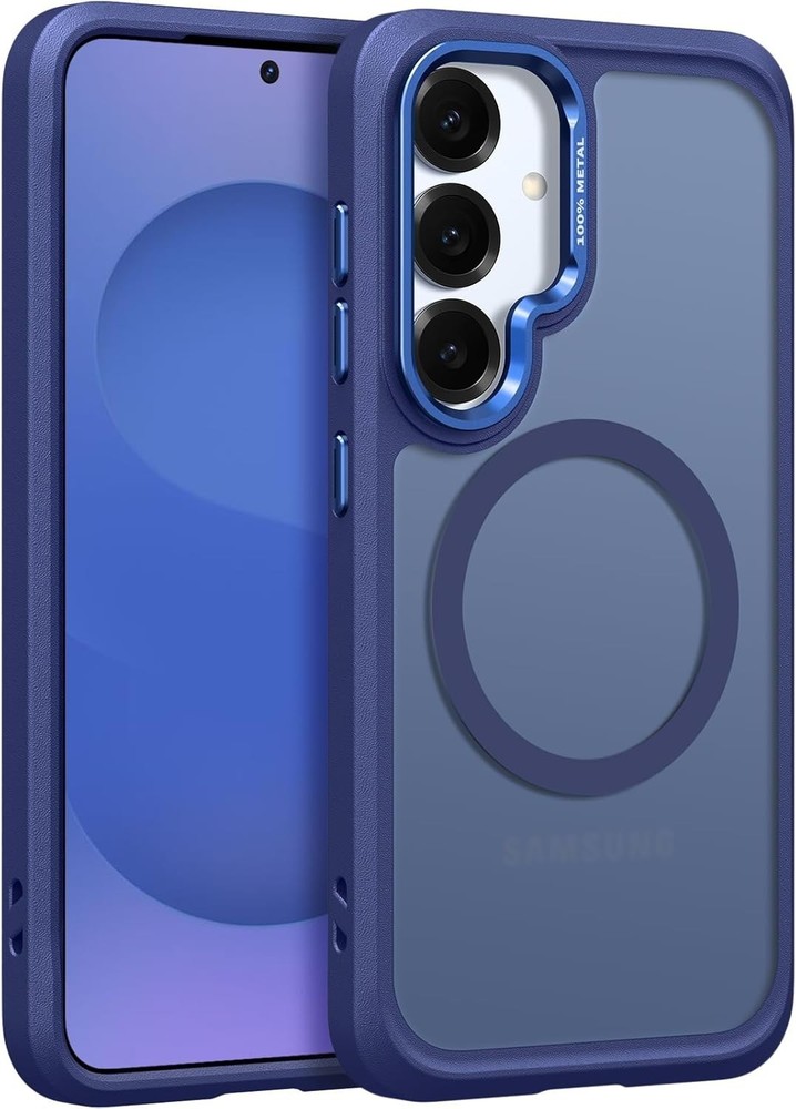 For Samsung Galaxy S25 Case with Anti-Slip Silicone Edge, Frosted Matte Cover