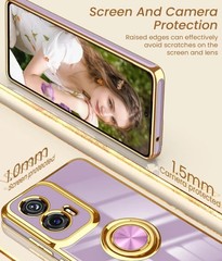 For Moto G Stylus 5G 2024 Case Built-in 360° Magnetic Kickstand/Screen Protector