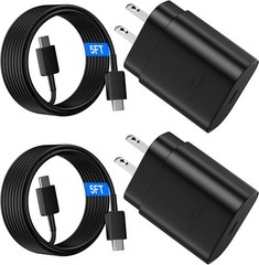 25W USB-C Fast Charger Wall Block for Samsung Galaxy S26/S25/S24 Plus 6.6FT