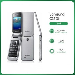 Original Samsung C3520 FM Radio 1.3MP 2.4 GSM MP3 Bluetooth Unlocked Flip Phone