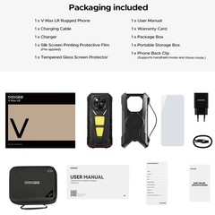 DOOGEE V Max LR 5G Rugged Phone Android 15 Mobile Waterproof Rangefinder Global