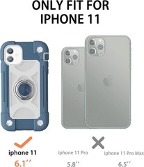 iPhone 11 Case 6.1 Inch with Ring Stand and 2 Pack Glass Screen Protector