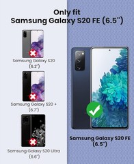 Samsung Galaxy S20 FE 5G Case Heavy Duty Hybrid TPU Shockproof Black Protective