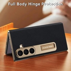 Luxury Genuine Leather Phone Case for Samsung Galaxy Z Fold 7, Full Body Protect