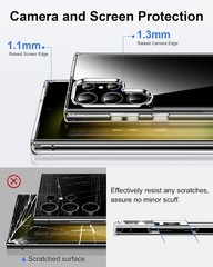 Case for Samsung Galaxy S23 Ultra 5G 6.8-Inch, Transparent Hard Back Phone Cover