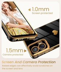 Motorola Moto-G-5G-2024 Case with 2X Screen Protector, Cute Girly Love-Heart Cov