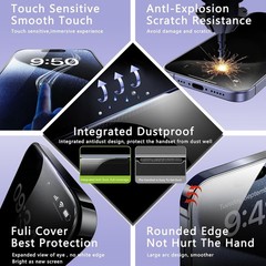 2PCS Anti Blue Light Matte Screen Protector for iPhone 16 Plus 6.7 Inch Auto Dus