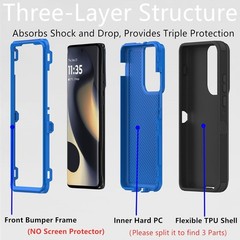 Heavy Duty Defender Case for Motorola Edge 2024, Dustproof Shockproof Protection