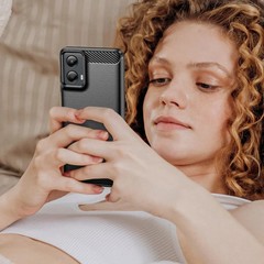 For Motorola Moto G 5G 2024 Black Armor Case Flexible Heavy-Duty