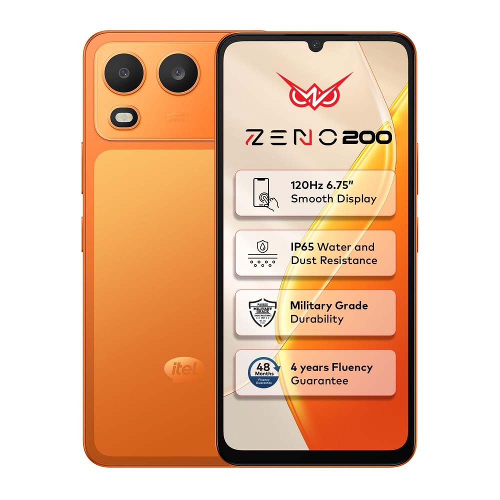 Itel Zeno 200 Comet Orange 4 GB RAM 128 GB Storage Global Version Unlocked