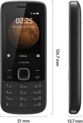 Unlocked Nokia 225 4G 2.4″ QVGA LCD 64MB FM Radio Dual SIM Feature Mobile Phone