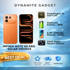Stock Ready – Infinix NOTE 60 Pro 5G Smartphone 12GB+256GB Solar Orange