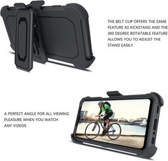 Samsung Galaxy A32 5G Case 6.5″ Belt Clip Holster Shockproof Protective Black