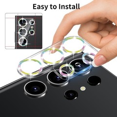 3 Pack Camera Lens Protector for Samsung Galaxy S24 Ultra, Tempered Glass
