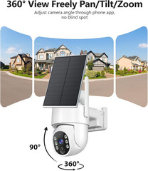 5G&2.4Ghz Security Cameras Wireless Outdoor, 2K Cameras for Home Security, Solar