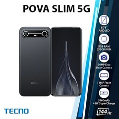 NEW TECNO Pova Slim Android Cell Phone (8GB+256GB/BLACK/Octa Core/Unlocked)