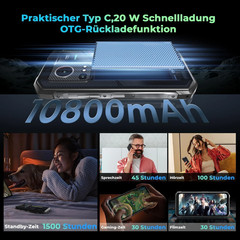 HOTWAV Hyper 7S 5G Outdoor Smartphone 16GB + 256GB Android15 6,6 in Phone GPS