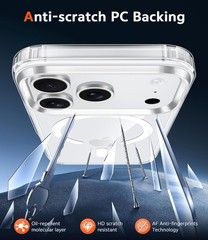 Slim & Rugged Clear Magnetic Case with Screen Protector for iPhone 17 Pro Max