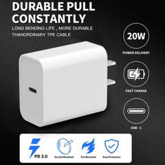 3FT USB-C Cable 20W Fast Charger Wall Adapter Usb For Apple iPhone 14 13 12 11 +