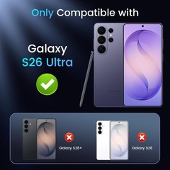For Samsung Galaxy S26 Ultra Case with 1x Screen Protector, Invisible Kickstand