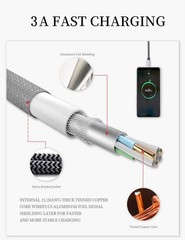 5-Pack 6Ft USB Type-C Fast Charging Cable 3A for Samsung S10e, Note 9, A Series