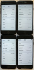 LOT OF FOUR USED GSM UNLOCKED APPLE iPhone 7, 128GB A1660 MNAJ2LL/A PHONES