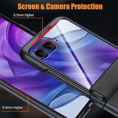 1. For Motorola Razr Ultra 2025/2026 Leather Case, Built-in Rear Screen Protecto