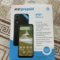AT&T Vista 2 Prepaid 64GB Black 6.6in 13MP NFC Fingerprint Android 14