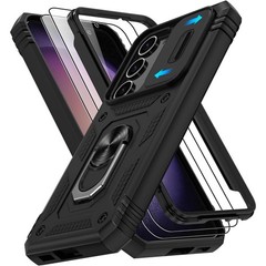 Samsung Galaxy S23 Case with 2PCS Screen Protector & 360° Rotating Kickstand