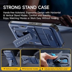 Google Pixel 10 Pro XL Case with 2 Pack Screen Protector and Kickstand, Blue