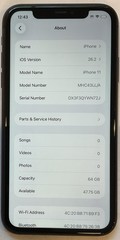 WEAK BATTERY GSM UNLOCKED iPhone 11, 64GB A2111 MHC43LL/A iOS 26.2, 74% BATTERY