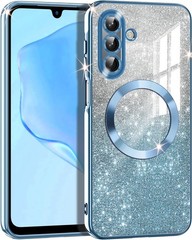 Galaxy A17 5G Case, Clear Magnetic Glitter Gradient Sparkle Luxury Soft TPU Bump