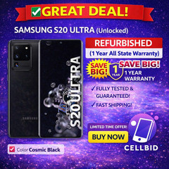 SAMSUNG GALAXY S20 ULTRA 5G SM-G988U UNLOCKED 128GB COSMIC BLACK VERY GOOD