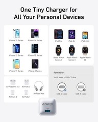 Compact 20W USB-C Fast Charging Block for iPhone 17/16/15, Galaxy, Pixel 4/3