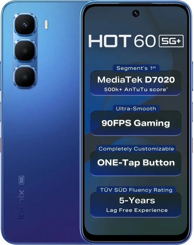 Infinix Hot 60 5G+ Blue 128 GB 6 GB RAM Indian Global Version Unlocked