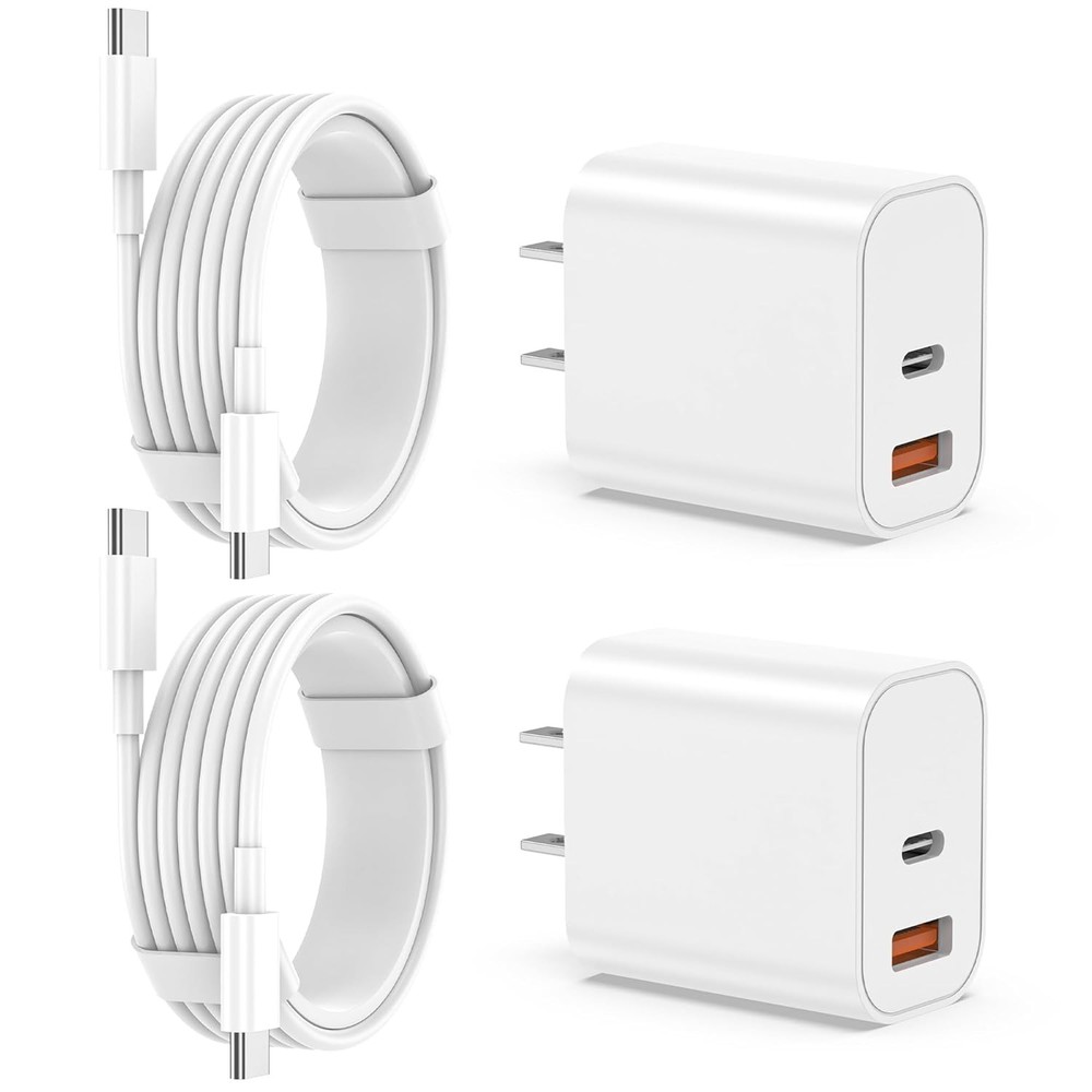 20W USB-C Wall Adapter Charger with 6ft Fast Charging Cable for iPhone 17/16