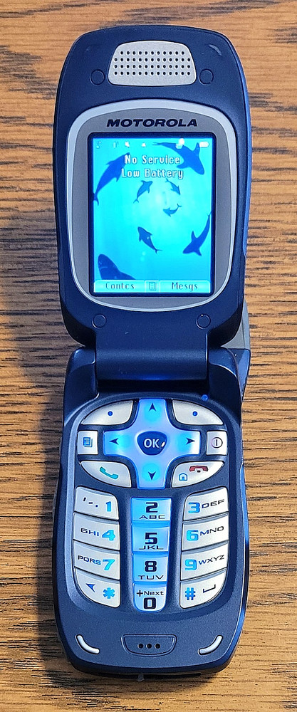 Motorola i760 – Blue and Silver ( Nextel ) Rare iDEN Flip Phone w/ 3 Games