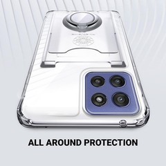 Minimalist Wallet Case for Moto G Stylus 5G 2025, Clear with Card Holder & Stand