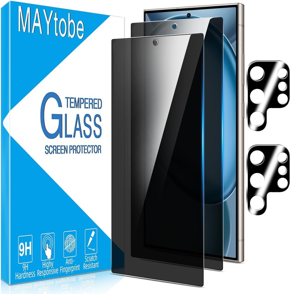 2+2 Pack Privacy Screen Protector for Samsung Galaxy S25 Ultra with Lens Protect