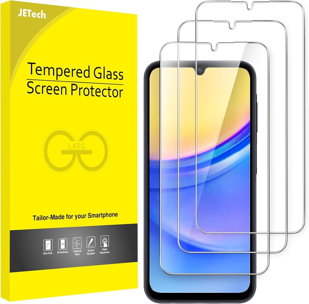 JETech 3-Pack of HD Clear Tempered Glass Screen Protectors for Samsung Galaxy A1