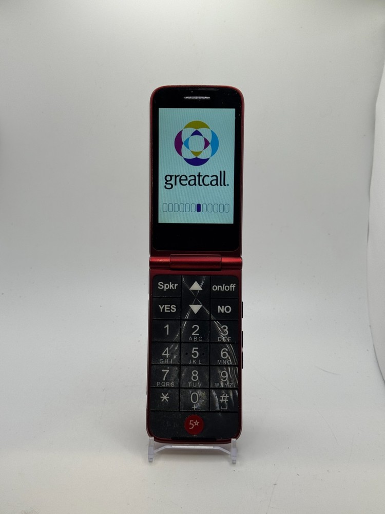 Jitterbug 4043S GreatCall Alcatel One Red Flip Cell Phone for Seniors – Used