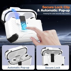 AirPods Pro 3 Case Cover 2025 with Automatic Lock, Phone Stand Design, Keychain