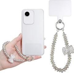 Luxury Diamond Phone Wrist Strap Beaded Cellphone Lanyard Shiny Rhinestone Charm