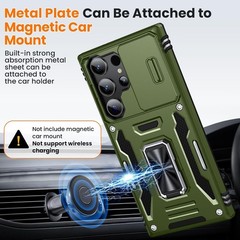 Samsung S24 Ultra Case,Magnetic Kickstand,Drop Tested,Military Grade-Olive Green