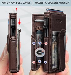 Airtag Wallet for Men, Smart Slim Pop Up Credit Card Holder with RFID Blocking