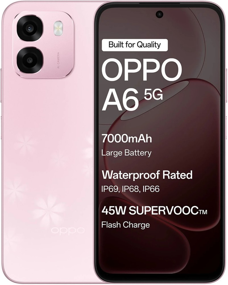 Oppo A6 5G ( ISakura Pink, 4GB-128GB ) MediaTek Dimensity 6300 Global Version