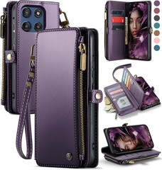 for Moto G Stylus 5G (2025 & 2026) Case, RFID Blocking Wallet Case, Purple